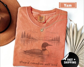 Comfort Colors® Stupid Canadian Wolf Bird Shirt, Sarcastic Animal Graphic Tee