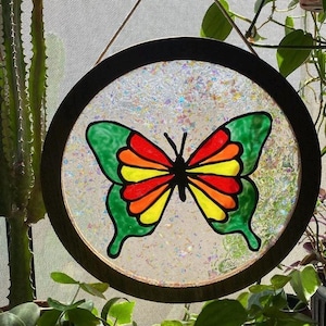 Butterfly Suncatcher: Faux Stained Glass Window Hanging