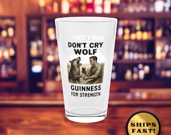 Guinness Pint Glass: Funny Beer Lover Gift, 16oz