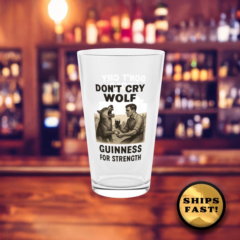 Guinness Pint Glass: Funny Beer Lover Gift, 16oz image 1
