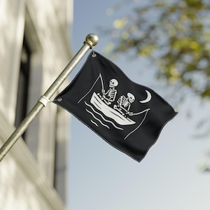 Skeleton Pirate Flag: Double-Sided Nautical Decor for Dock or Boat