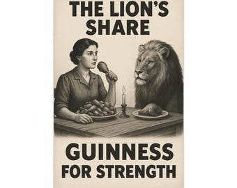 Vintage Guinness "Lion's Share" Poster: Creamy Beer Lover Art