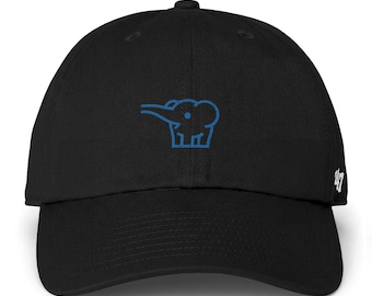 Gorra minimalista azul bordada con elefante / Gorra de béisbol, gorra informal estilo "papá"