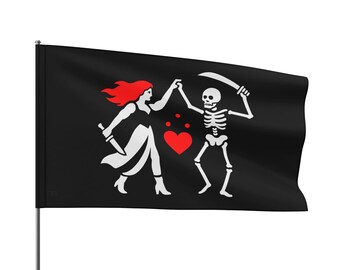 1Pc Pirate Flag White Skeleton Flag Human Skeleton Holding 1Pc Pirate Flag White Skeleton Flag Human Skeleton Holding