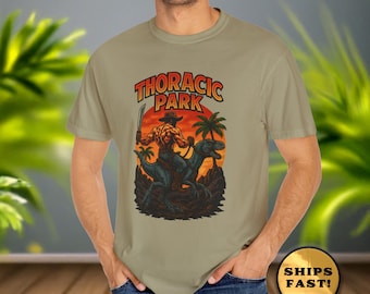 Funny Gym Bro T-Shirt: Thoracic Park Jurassic Lover Gift