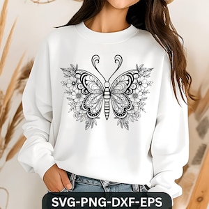 Schmetterling SVG, Floral Schmetterling SVG, Schmetterling SVG geschichtet, Schmetterling-Dateien für Cricut, Schmetterling Clipart, Schmetterlinge SVG, Silhouette