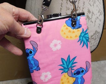 Pink Fabric Stitch Crossbody Bag