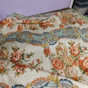 Beige/Blue/Orange Home Decor Fabric