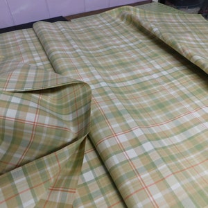 Green Plaid Home Decor Fabric