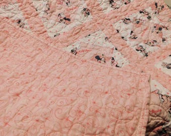 Minnie Mouse Quilted Baby Blanket