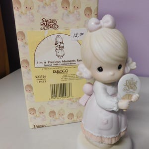 Precious Moments Figur &quot;Ich bin ein Precious Moments Fan&quot; Figur.  1990