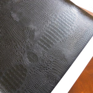 Buttery Soft Alligator Print Black Faux Leather