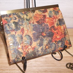 Cartera cruzada con cierre de corcho floral/cartera de agradecimiento/cartera de mano