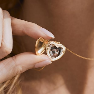 Custom Photo Locket, Birthstone Heart Necklace, Personalized Picture Necklace, Memorial Jewelry, Gift for Mom, Pet Photo Necklace, Keepsake