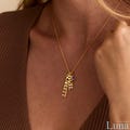Vertical Name Necklace with Birthstone, Personalized Family Name Jewelry, Kids Name Pendant, Custom Gift for Mom, Mother's Day Gift for Her product logo