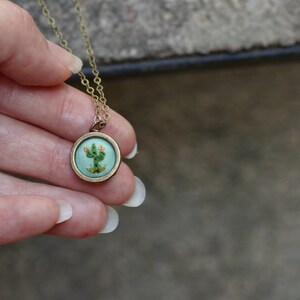 Tiny Charm hand embroidered necklace, miniature image 4