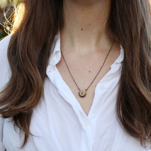 Custom Embroidered Initial Necklace- hand embroidered, letter, initial, personalized, bridesmaid gift