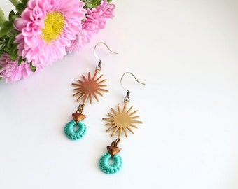 NOVA- thread wrapped statement earrings- fiber, statement