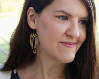 CASCADE- thread wrapped earrings