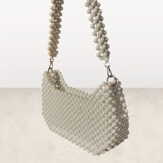 Handmade Pearl Beaded Bag: Vintage-inspired Bridal Purse