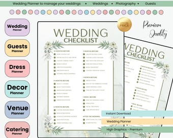 Ultimate Wedding Planner | Printable and Editable Digital Wedding Planner | Bride-to-Be Organizer | Wedding Checklist and Budget Planner