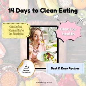 14-Day Healthy Meal Plan | Clean Eating Guide | Easy & Nutritious Recipes | Meal Prep PDF | Digital Download