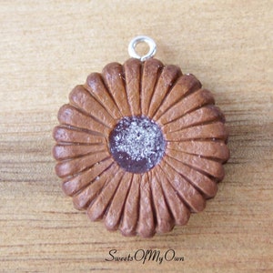 Chocolate Sugar Biscuit - Necklace/Charm/Keychain - Food Jewellery - Handmade in UK with Polymer Clay
