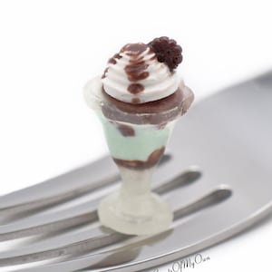 Miniature Ice Cream Sundae - Mint, Chocolate, Lemon, Strawberry - Dolls House Miniature Food - Made in the UK