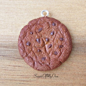 Double Chocolate Chip Cookie - Necklace/Charm/Keychain - Food Jewellery - Handmade in UK with Polymer Clay