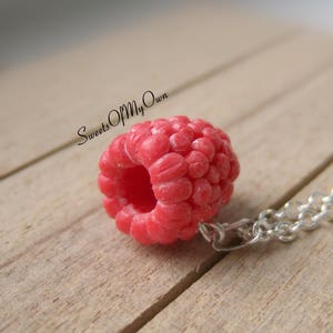 Raspberry Charm Necklace/Charm/Keychain Raspberry Fruit Jewellery Handmade in UK with Polymer Clay MTO image 1