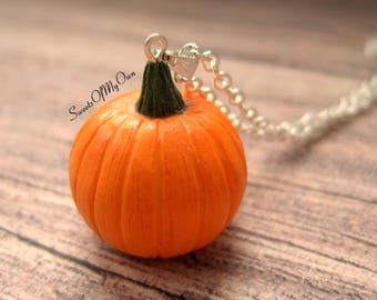 Pumpkin Charm - Necklace/Charm/Keychain Halloween Pendant - Food Jewellery - Handmade in the UK - MTO