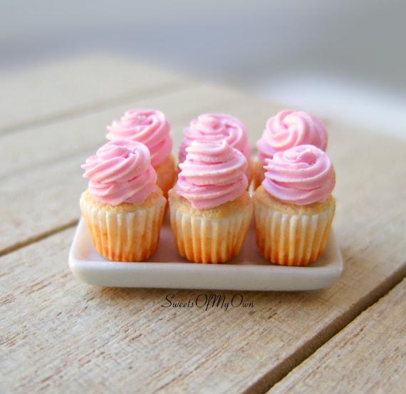 oven Dosering pad Miniatuur Roze Cupcakes Poppenhuis Miniatuur Voedsel - Etsy Nederland