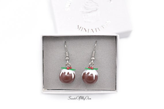 Christmas pudding best sale earrings