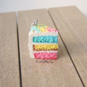 Spring Cake Slice Charm/Necklace/Keychain Stitch Marker Progress Keeper Handmade in UK MTO image 4