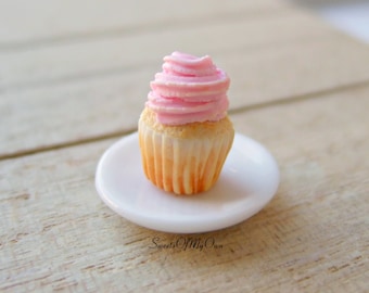 Miniature Dollhouse Bakery Cupcake Sign kitchen pink white striped roses baking Miniature Dollhouse Bakery Cupcake Sign kitchen pink white striped roses baking