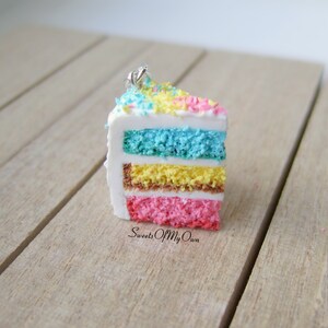 Spring Cake Slice Charm/Necklace/Keychain Stitch Marker Progress Keeper Handmade in UK MTO image 2