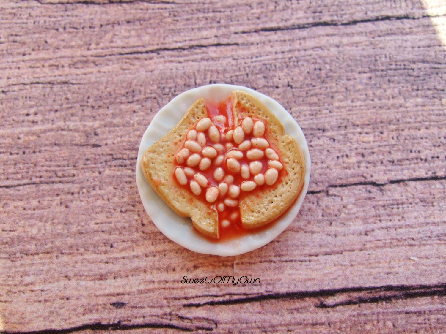 Miniature Beans on Toast - Breakfast, Dolls House Food, 1:12 Scale - Etsy