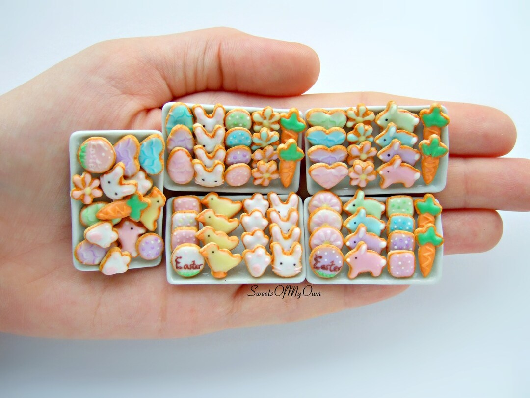 Miniature Easter Iced Biscuits Tray - Dolls House Food, 1:12 Scale - Etsy