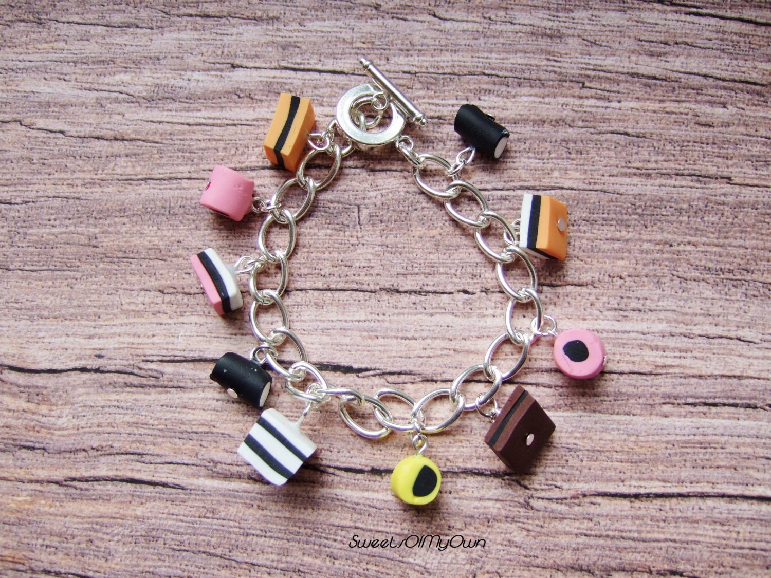 Liquorice Allsorts Charm Bracelet Cute Jewellery Handmade Etsy