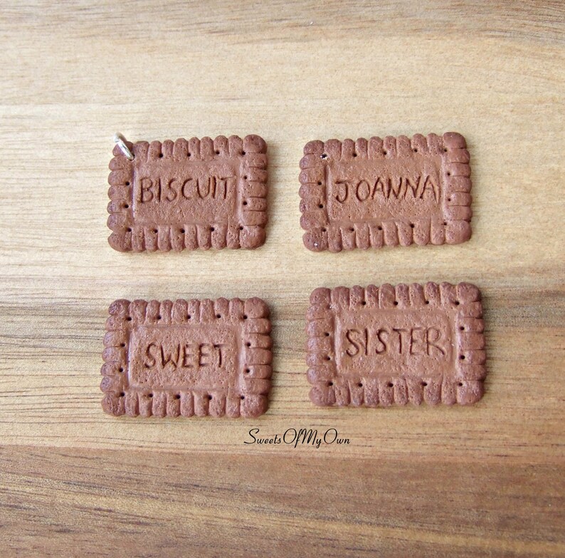 Custom Name/word Chocolate Biscuit Charm Etsy