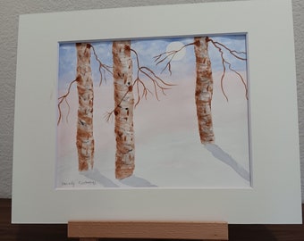 Watercolor/Art/Not A Print/ Watercolor/Watercolor Landscape/Original Watercolor/Birch Trees Watercolor