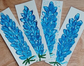 Original /Painted Bookmarks/Bluebonnet Art/Bluebonnets/Bookmarks/Floral Art/ Modern Art/Contemporary Art/Flower Painting/Flower Art