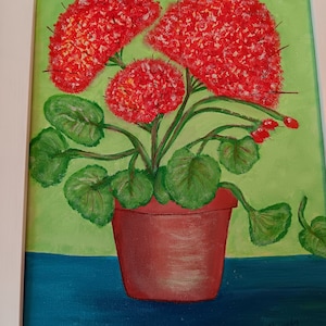 Original Painting /Not A Print/ GeraniumArt/ Acrylic Painting/Floral Art