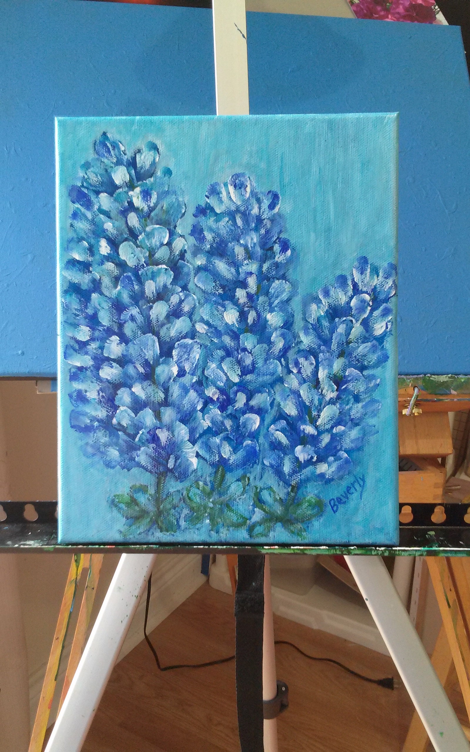 Original /bluebonnets Painting/acrylic Painting/spring Art/bluebonnet ...