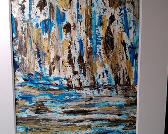 Original Acrylic Painting/Abstract Art/  " Canyon Lake" Modern Art/  Art/Blue Art/Impressionism Art