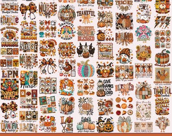 110+ Thanksgiving Png Bundle Autumn Goose Thankful Mama Gobble Pumpkin Cozy Season Coquette Boo Fall Vibes Nurse Teacher Trendy Shirts PNG