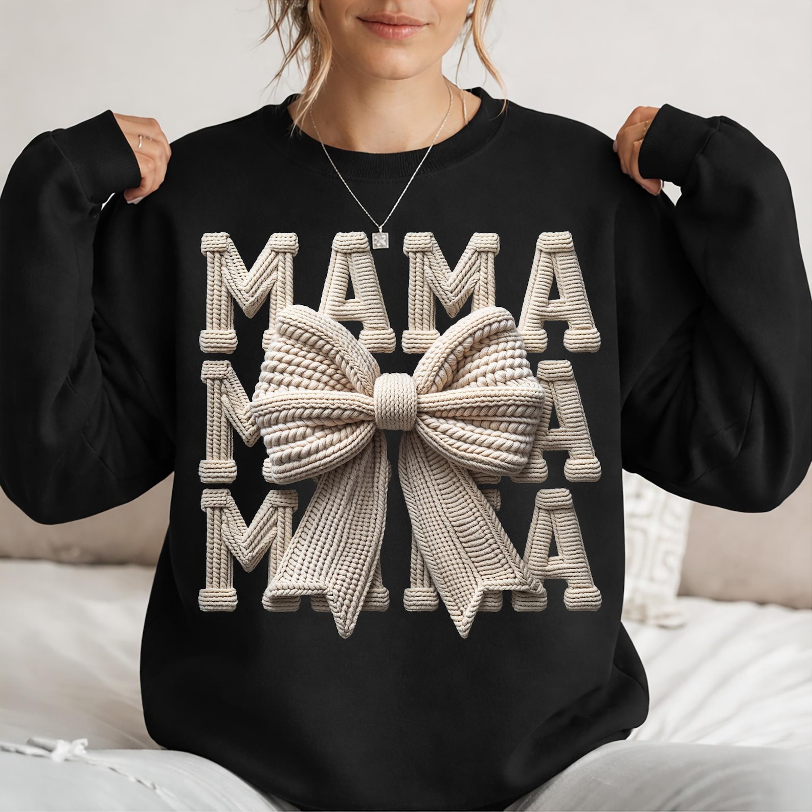 Mothers Day PNG Bundle Faux Yarn Coquette Bow Best Mom Ever Cozy ...