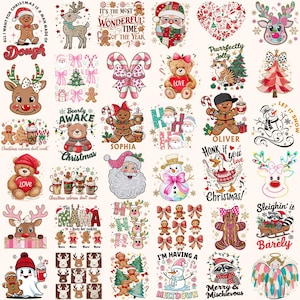 Kids Christmas Png Bundle Funny Pink Santa Merry Christmas Crew Feeling Jolly Cute Reindeer Coquette Family Christmas Gifts Sublimation