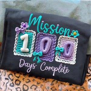 100 dagar av skolan PNG-paket fuskgarnvirkning 100 dagar ljusare lär kärleksarbete av hjärta kokett rosett mysig realistisk stickning PNG sublimering bild 6