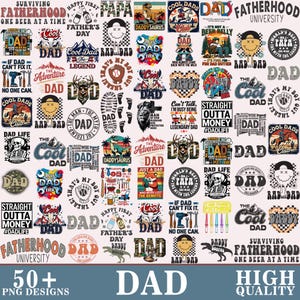 50種類以上の父の日PNG画像、面白いお父さんの名言、最高のお父さんクラブ、ダディザウルス、お父さんへの最高の贈り物、初めての父の日昇華デザイン